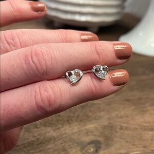 Moissanite .8 ct Silver 925 Heart Earrings